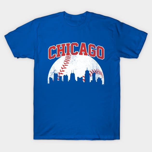 Vintage Chicago Skyline City Gameday Retro Vintage USA T-Shirt by DetourShirts